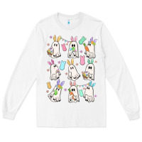 White bunny ghost Long Sleeve Tee - MaliasSmallBusiness