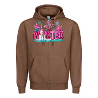 Chestnut hello winter pink snowman Zipper Hoodie - MaliasSmallBusiness