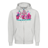 Dove Grey hello winter pink snowman Zipper Hoodie - MaliasSmallBusiness