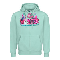 Seafoam hello winter pink snowman Zipper Hoodie - MaliasSmallBusiness