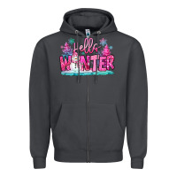 Smoke hello winter pink snowman Zipper Hoodie - MaliasSmallBusiness