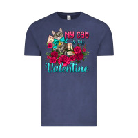Vintage Denim my cat is my valentine Vintage Tee - AdoDesignShop