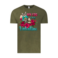 Vintage Olive my cat is my valentine Vintage Tee - AdoDesignShop
