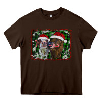 Chocolate Brown christmas heifers Heavy Core Tee - RanaPortraitStore