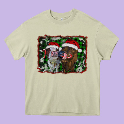 Christmas Heifers Heavy Core Tee Designed By Ranaportraitstore