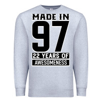 Heather Grey Made In 97 22 Years Of Awesomeness Premium Sweatshirt - Bettercallsaul