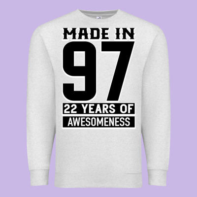 Made In 97 22 Years Of Awesomeness Premium Sweatshirt Designed By Bettercallsaul