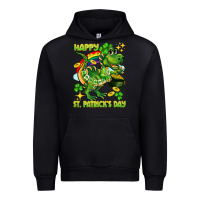 Black Happy St. Patrick's Day T-rex Urban Hoodie - CowGirlArtShop