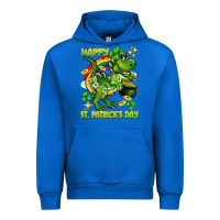 Cobalt Happy St. Patrick's Day T-rex Urban Hoodie - CowGirlArtShop