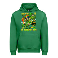 Emerald Happy St. Patrick's Day T-rex Urban Hoodie - CowGirlArtShop
