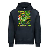 Navy Happy St. Patrick's Day T-rex Urban Hoodie - CowGirlArtShop