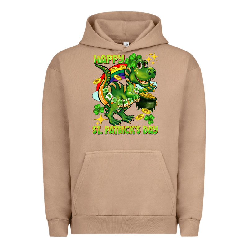 Happy St. Patrick's Day T-rex Urban Hoodie by CowGirlArtShop | Teevron