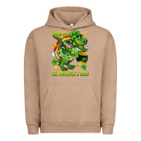 Pigment Burro Happy St. Patrick's Day T-rex Urban Hoodie - CowGirlArtShop