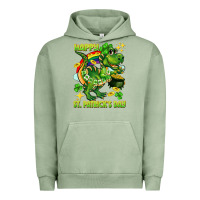 Pigment Oil Green Happy St. Patrick's Day T-rex Urban Hoodie - CowGirlArtShop