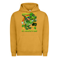 Pigment Peanut Butter Happy St. Patrick's Day T-rex Urban Hoodie - CowGirlArtShop
