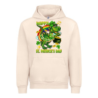 Sandshell Happy St. Patrick's Day T-rex Urban Hoodie - CowGirlArtShop