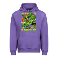 Tulip Happy St. Patrick's Day T-rex Urban Hoodie - CowGirlArtShop