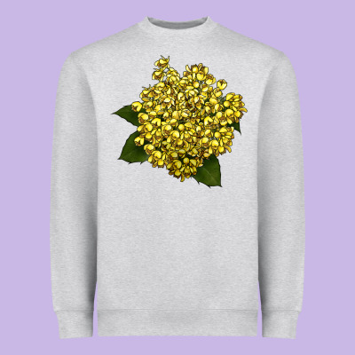 Oregon Grape Flower Illustrations Heavyweight Sweatshirt Designed By Lillyallendesigns