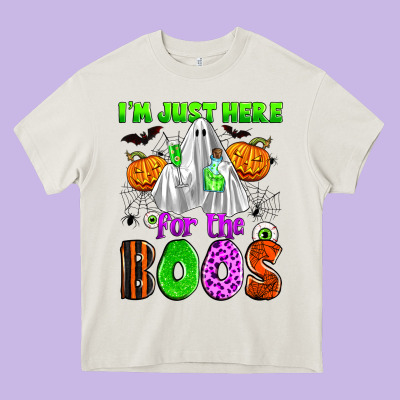 I'm Just Here For The Boos Heavy Core Tee Designed By Zillion Design Studio