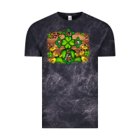 Cloud Black Western Shamrock Cross Leopard Background Vintage Tee - Artiststas