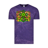 Cloud Purple Western Shamrock Cross Leopard Background Vintage Tee - Artiststas