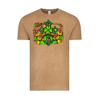 Vintage Camel Western Shamrock Cross Leopard Background Vintage Tee - Artiststas