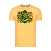 Vintage Mustard Western Shamrock Cross Leopard Background Vintage Tee - Artiststas