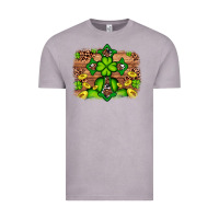 Vintage Zinc Western Shamrock Cross Leopard Background Vintage Tee - Artiststas