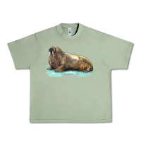 Oil Green Walrus Urban Heavy Tee - LillyAllenDesigns
