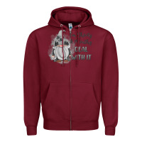 Burgundy im shorty mouthy deal with it gnome Zipper Hoodie - MaliasSmallBusiness