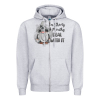 Heather Grey im shorty mouthy deal with it gnome Zipper Hoodie - MaliasSmallBusiness