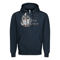 Navy im shorty mouthy deal with it gnome Zipper Hoodie - MaliasSmallBusiness