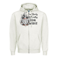 Oatmeal Heather im shorty mouthy deal with it gnome Zipper Hoodie - MaliasSmallBusiness
