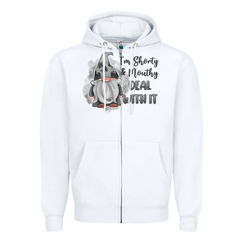 Im Shorty Mouthy Deal With It Gnome Zipper Hoodie by MaliasSmallBusiness | Teevron