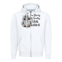 White im shorty mouthy deal with it gnome Zipper Hoodie - MaliasSmallBusiness