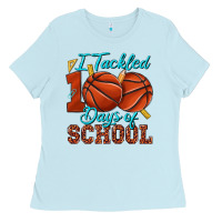 Baby Blue i tackled 100days of school basketball Ladies Tee - texasbilliewilder