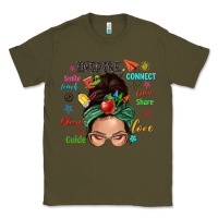 Army Green Teacher messy bun caucasian Classic Tee - NancyCooperArtShop