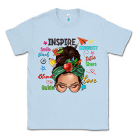 Dusty Blue Teacher messy bun caucasian Classic Tee - NancyCooperArtShop