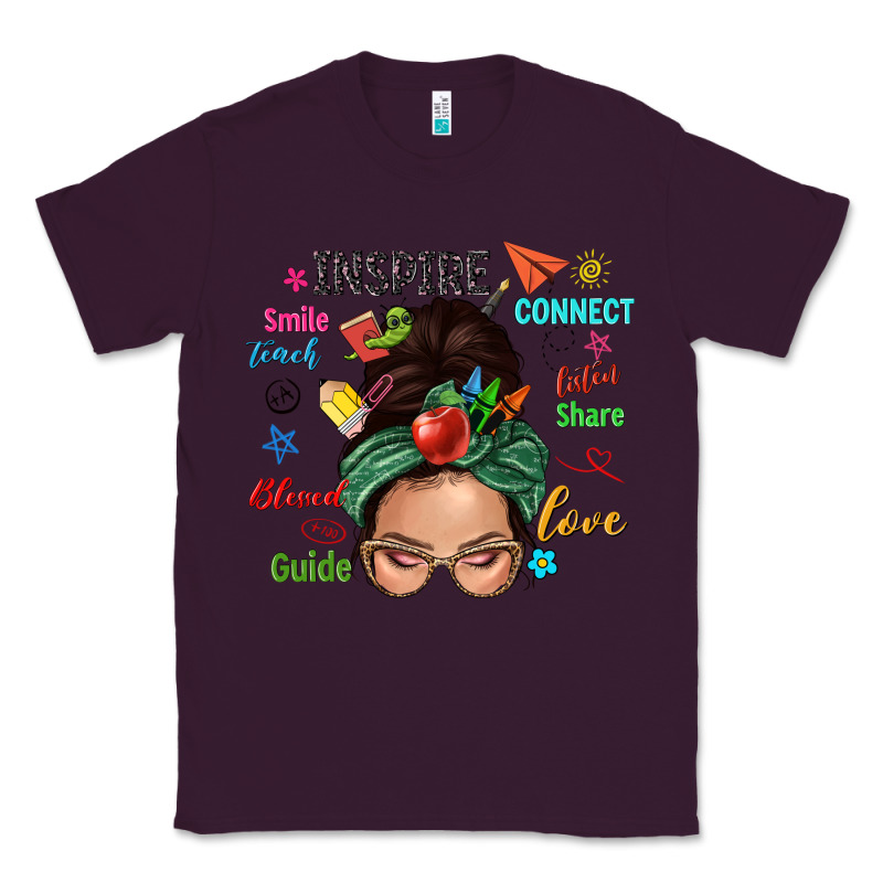 Teacher Messy Bun Caucasian Classic Tee by NancyCooperArtShop | Teevron