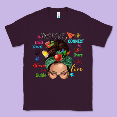 Teacher Messy Bun Caucasian Classic Tee Designed By Nancycooperartshop