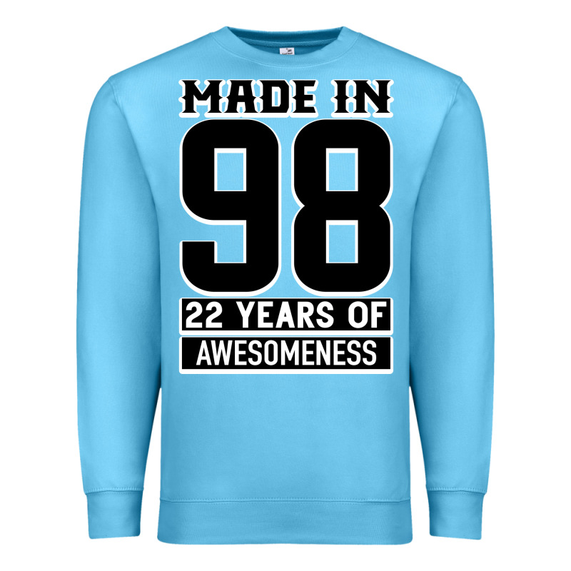 Made In 98 22 Years Of Awesomeness Premium Sweatshirt by Bettercallsaul | Teevron