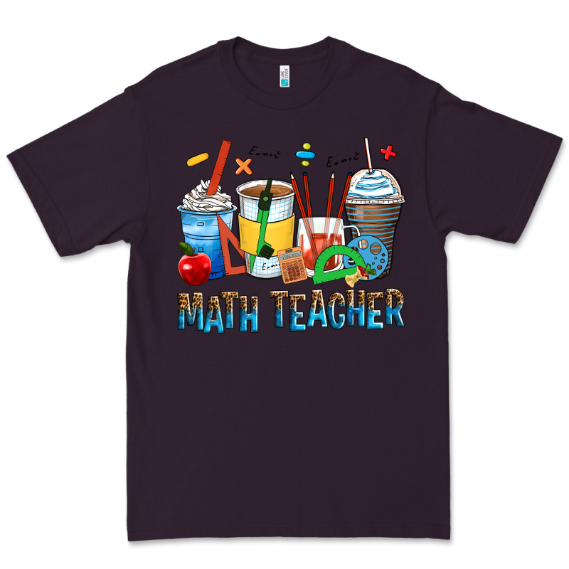 Math Teacher Coffee Cups Premium Tee by Zillion Design Studio | Teevron