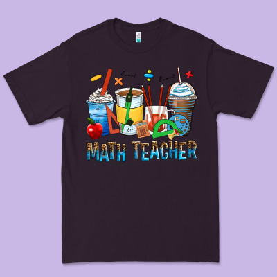 Math Teacher Coffee Cups Premium Tee Designed By Zillion Design Studio