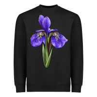 Black Iris Flower Illustrations Heavyweight Sweatshirt - LillyAllenDesigns