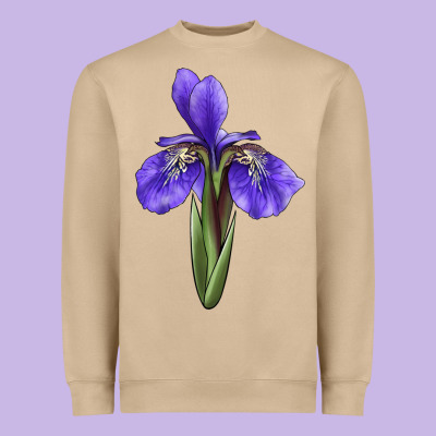 Iris Flower Illustrations Heavyweight Sweatshirt Designed By Lillyallendesigns