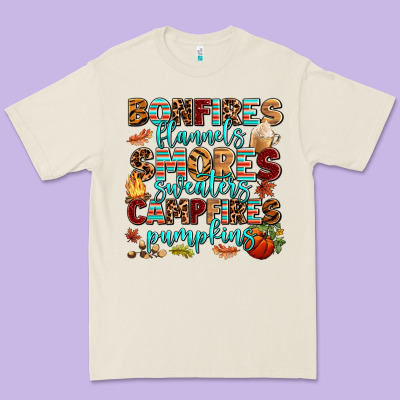 Bonfires Flannels Smores Premium Tee Designed By Adodesignshop