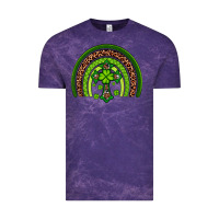 Cloud Purple Western Shamrock Cross Rainbow Vintage Tee - Artiststas