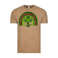 Vintage Coffee Western Shamrock Cross Rainbow Vintage Tee - Artiststas