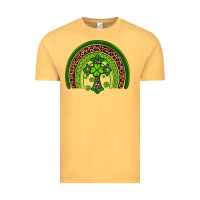 Vintage Mustard Western Shamrock Cross Rainbow Vintage Tee - Artiststas