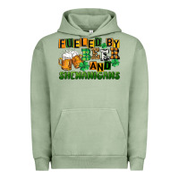 Pigment Oil Green fueled by beer and shenanigans Urban Hoodie - CowGirlArtShop